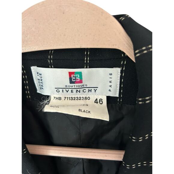 Givenchy womens size 46‎ L pinstripe double breasted blazer jacket vintage - Picture 4 of 6